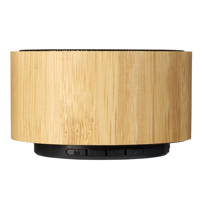 Customised Eco-Friendly Bamboo Bluetooth Speaker with Ambient Lights & Built-in Mic